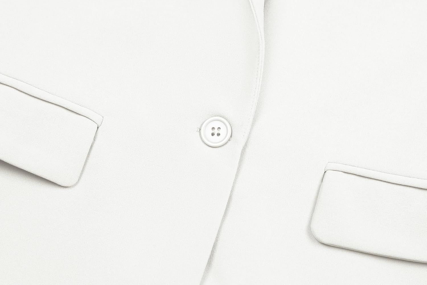 White Blazer Jacket for Women Long Sleeve Notched Lapel Solid Stretchy Suit Jacket Tailored Outfit(White 2XL) - Image 5