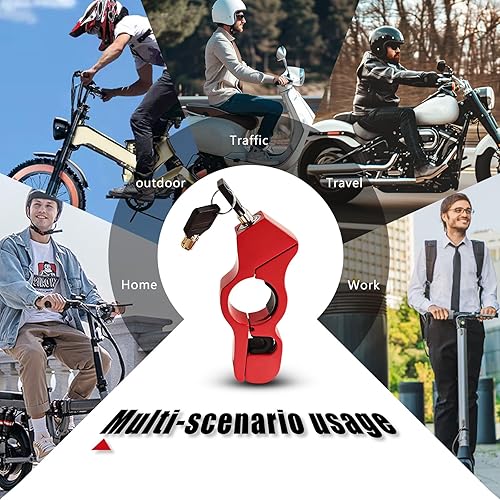 Miniatura 7 de 2 cerraduras de motocicleta, bloqueo de casco y bloqueo de freno, cerradura antirrobo para manillar de motocicleta para motor, ciclomotor,