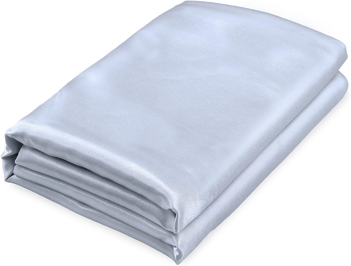 Homiest Baby Blue Satin Flat Sheet Queen Flat Sheet Only