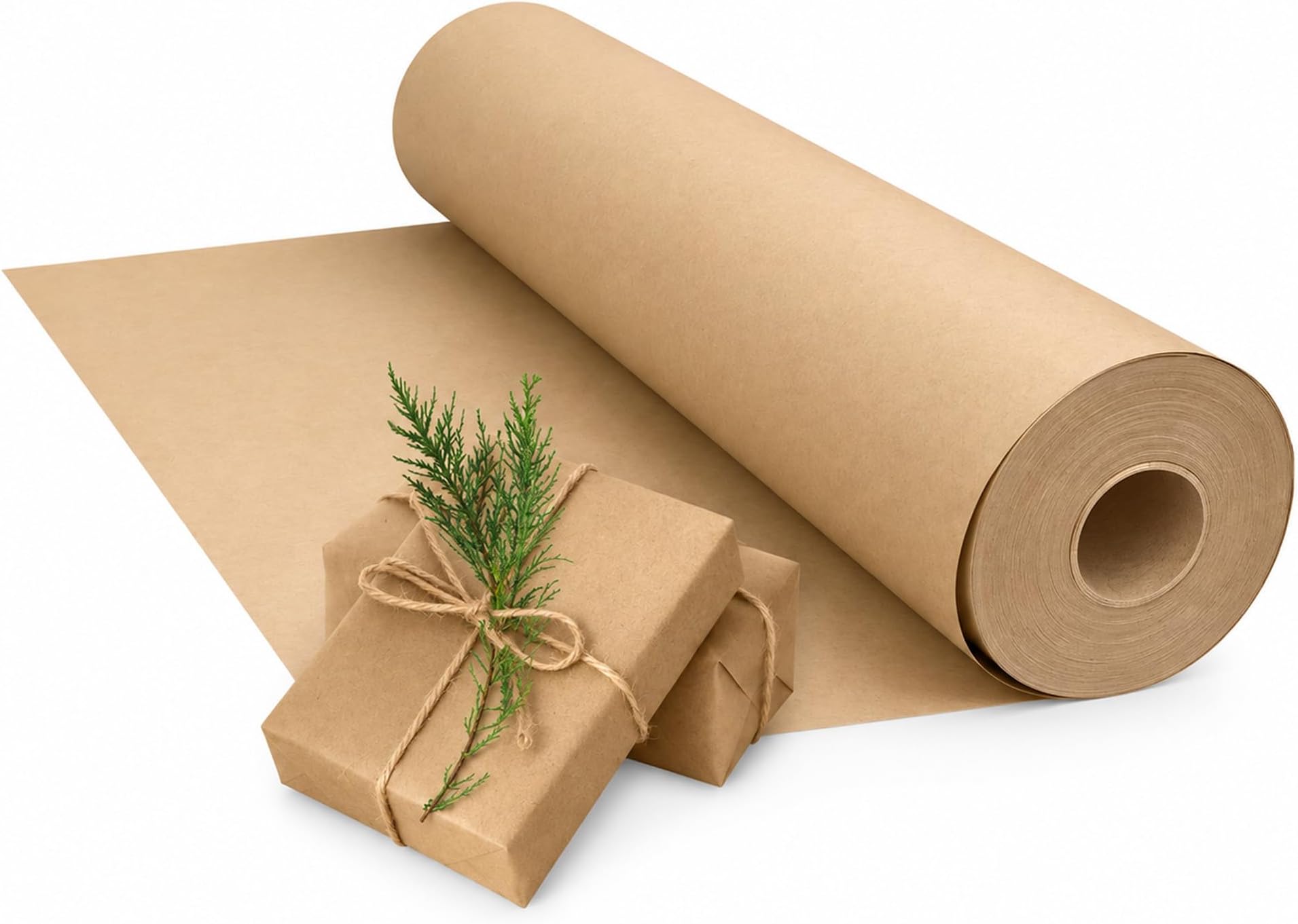 Brown Kraft Wrapping Paper - 500mm x 100m - (Pick Roll Size) - Recyclable Multipurpose Paper Roll with a Premium & Rustic Finish - For Gift Wrapping, Parcel Packing, Arts & Craft