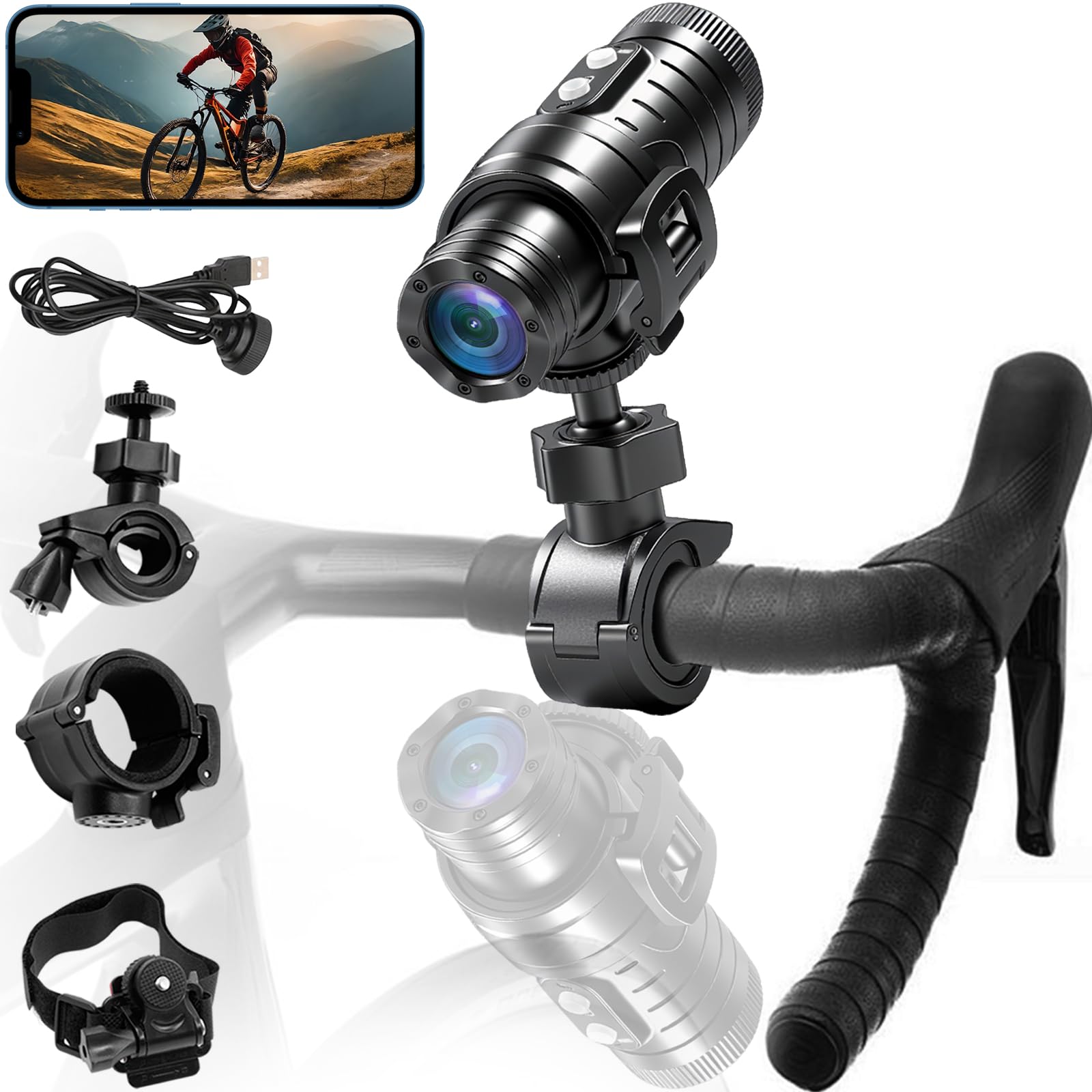 Cámara Moto WiFi 1080P con Estabilización Giroscópica IP66