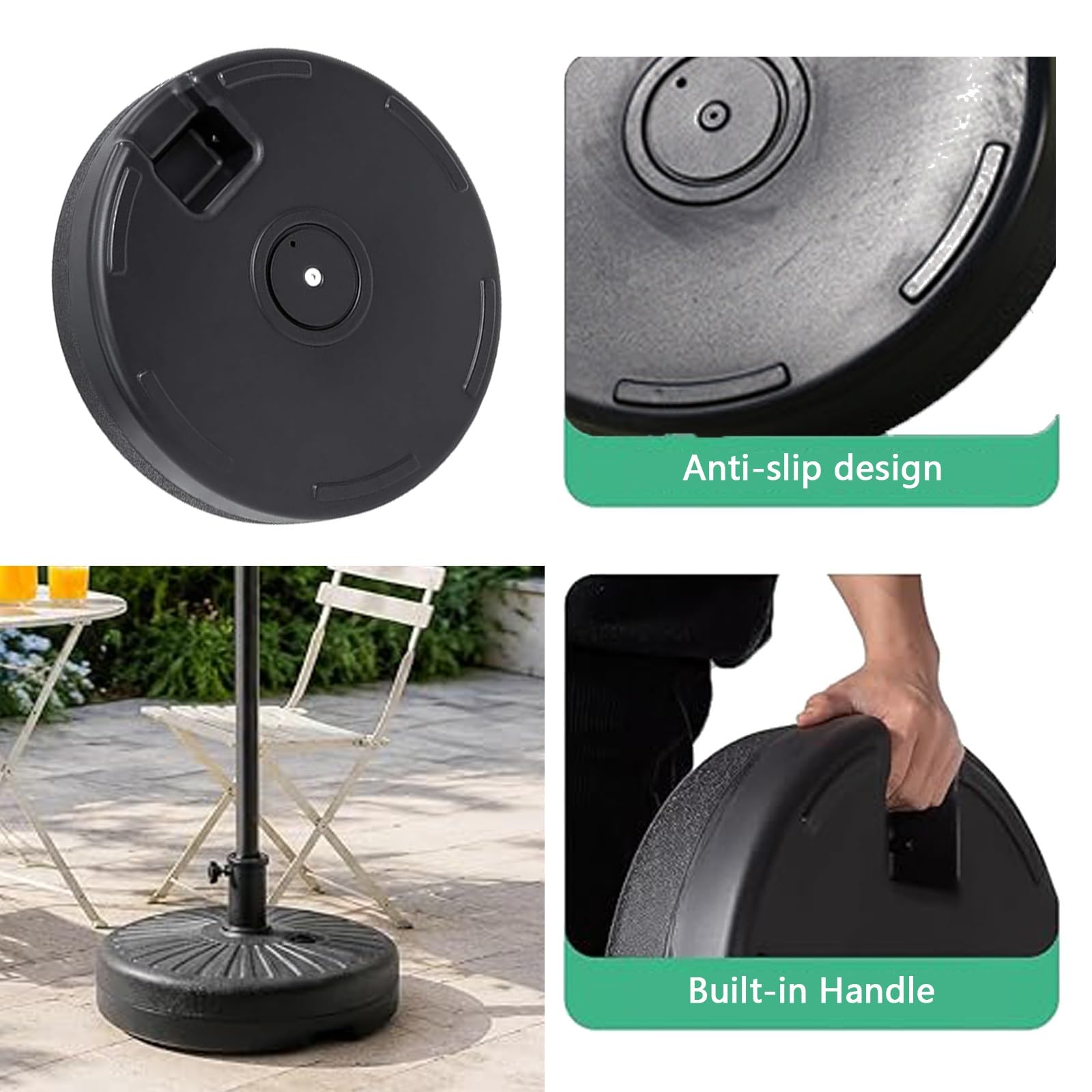Questo Supporto per ombrellone con Serbatoio d'Acqua Circolare, Base per ombrellone da Esterno Resistente