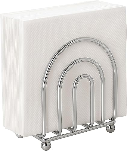 Servilletero cromado Servilletero decorativo de metal para encimera de cocina, mesa de comedor o uso al aire libre Diseño de acero resistente al