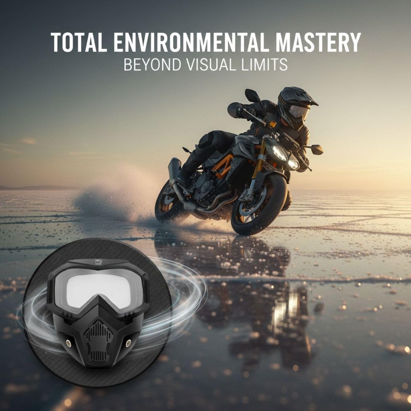 Generisch 2 occhiali da moto con lenti in policarbonato e montatura in lega, antivento, anti-appannamento e traspiranti, copertura completa per viso e occhi, per sport fuoristrada e motociclismo