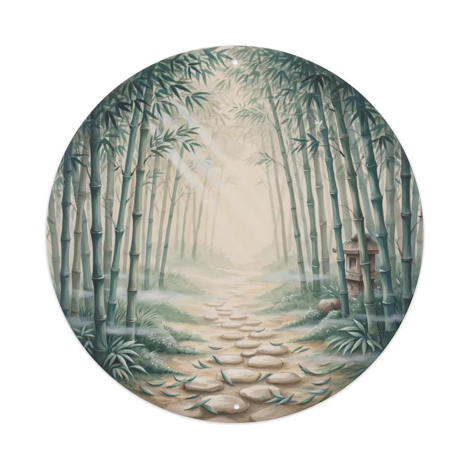 Vintage Bamboo Forest Metal Tin Sign Plaque