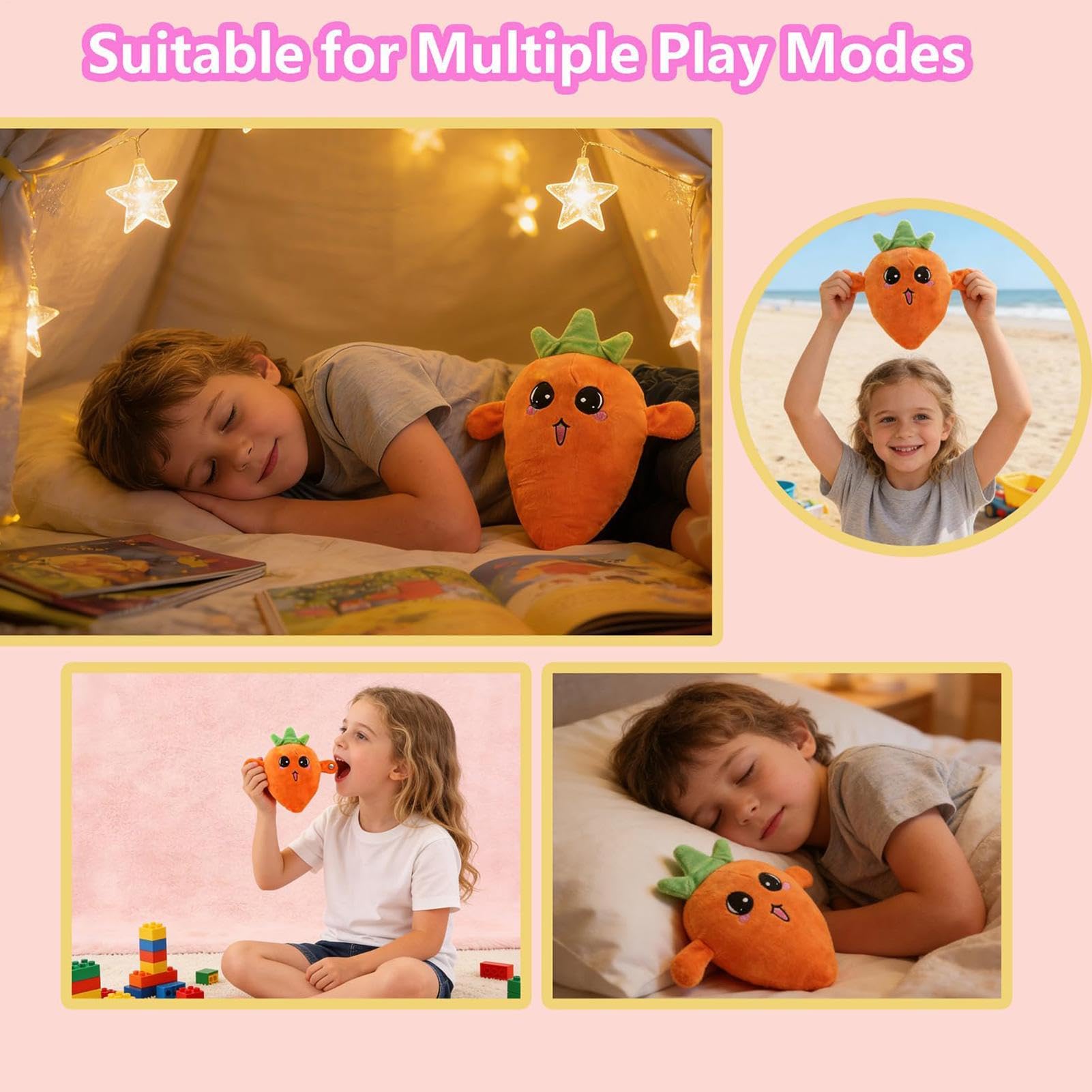 Générique Sensoriels Musicaux – Interactive Aux Fruits Et Amusante, Cadeaux De Fête Éducatifs, Musique Magique, Jouet en Peluche pour, Filles, Garçons, Chambre d'enfant, Maison, École, Fer
