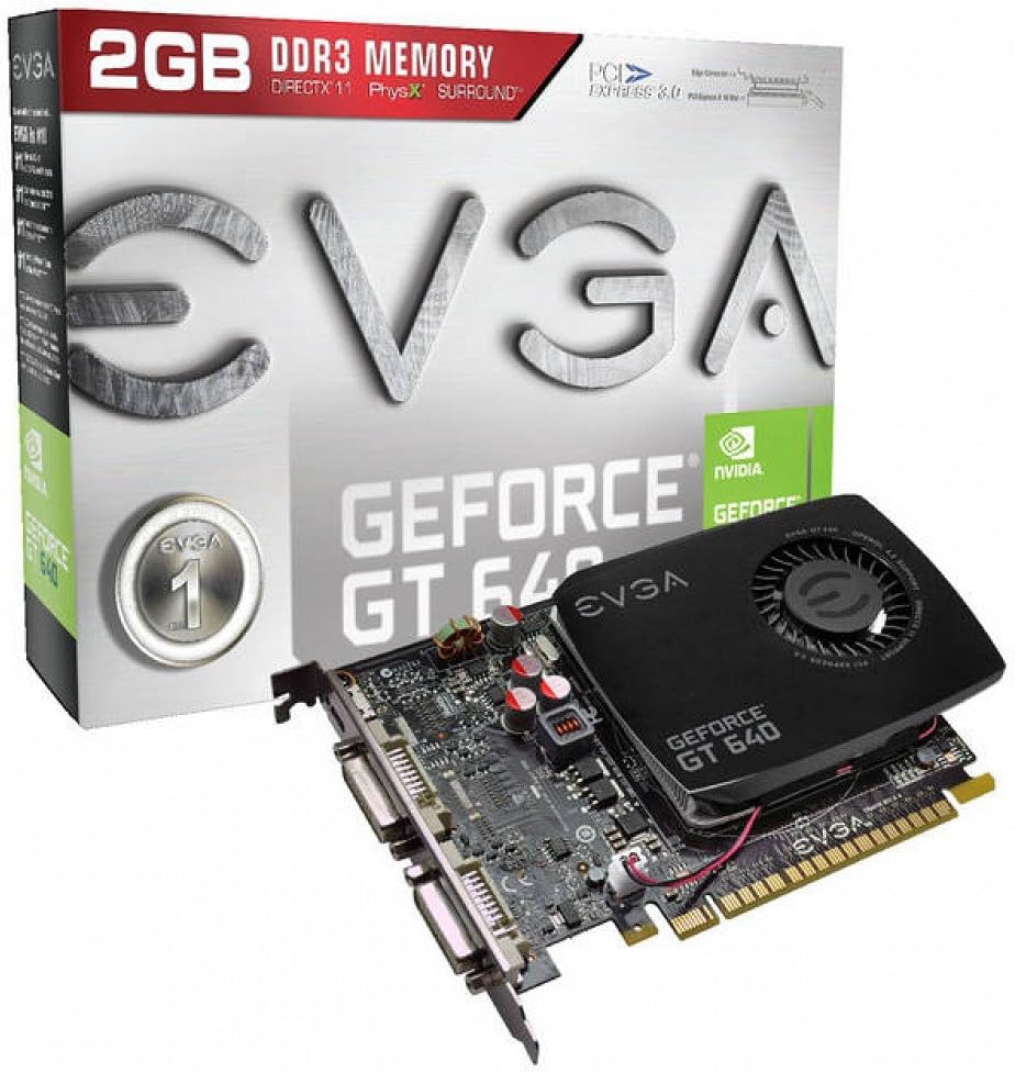 Evga Geforce Gt 640 Graphic Card - 901 Mhz Core - 2 Gb Ddr3 Sdram - Pci Express 3.0 X16 - 1782 Mhz Memory Clock - 2560 X 1600 - Fan Cooler - Directx 11.0, Directcompute 5.0, Opengl 4.2, Opencl - Hdmi - Dvi