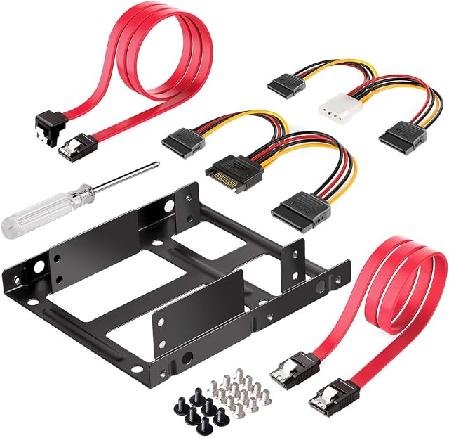 Inateck SSD Mounting Bracket 2.5 to 3.5 with SATA Cable and Power Splitter Cable, ST1002S