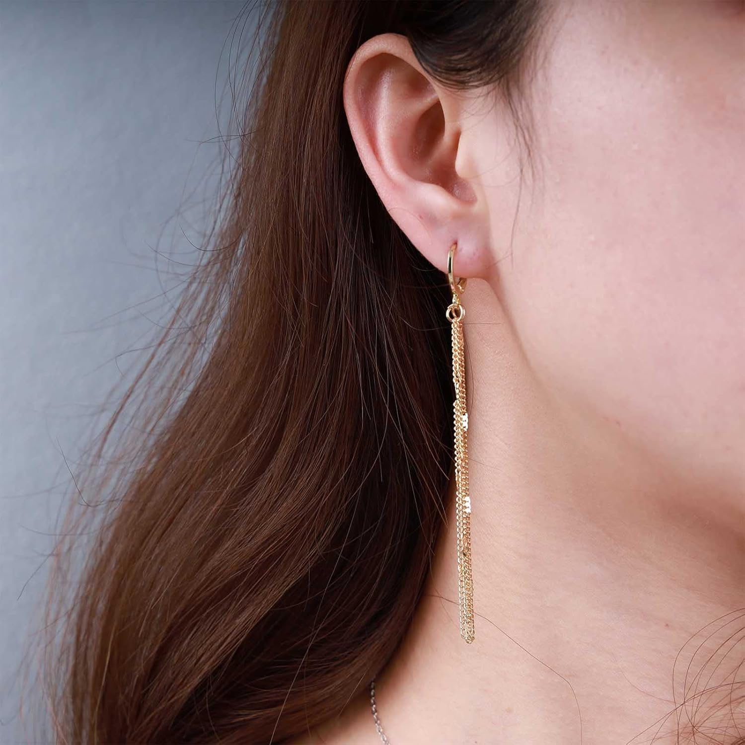 YienDoo Long Tassel Dangle Drop Earring Gold Sleek Metal Chain Drop Earrings Wedding Brial Tassel Earrings Statement Long Tassels Chain Hanging Earrings Jewelry for Women - Image 2