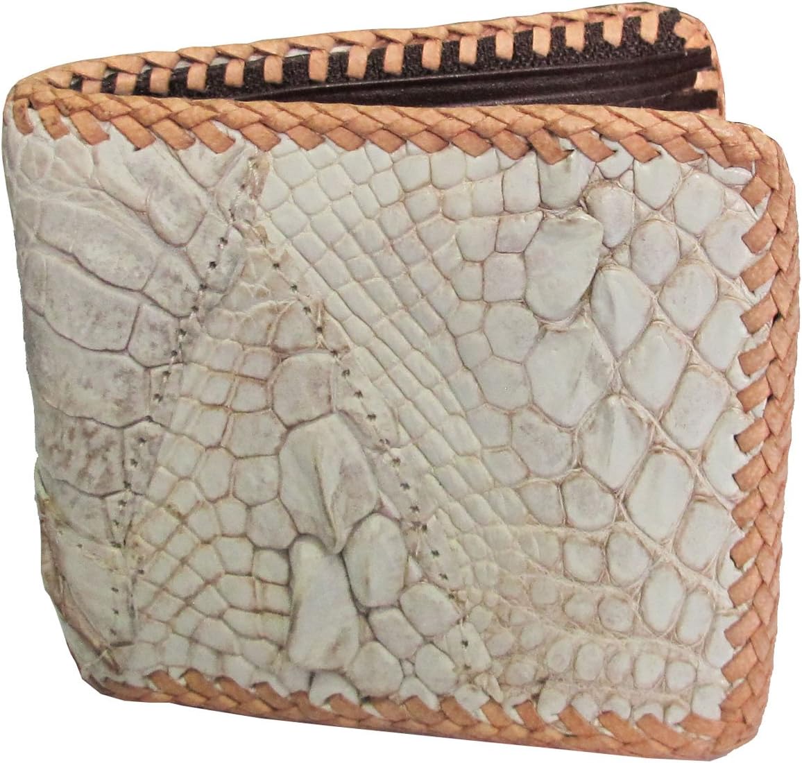 ** CHEAPEST ** GENUINE CROCODILE LEATHER BIFOLD WELLET STITCHES PER PATTERN