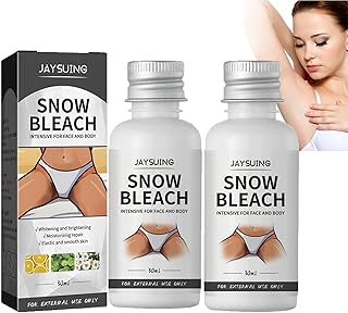 Dark Skin Bleaching Cream, Snow Bleach Cream, Bleaching Skin Whitening Cream for Dark Skin, Dark Spot Corrector Cream, Skin Lightening Cream for Intimate Areas, Armpit, Knees, Elbows (2PCS)