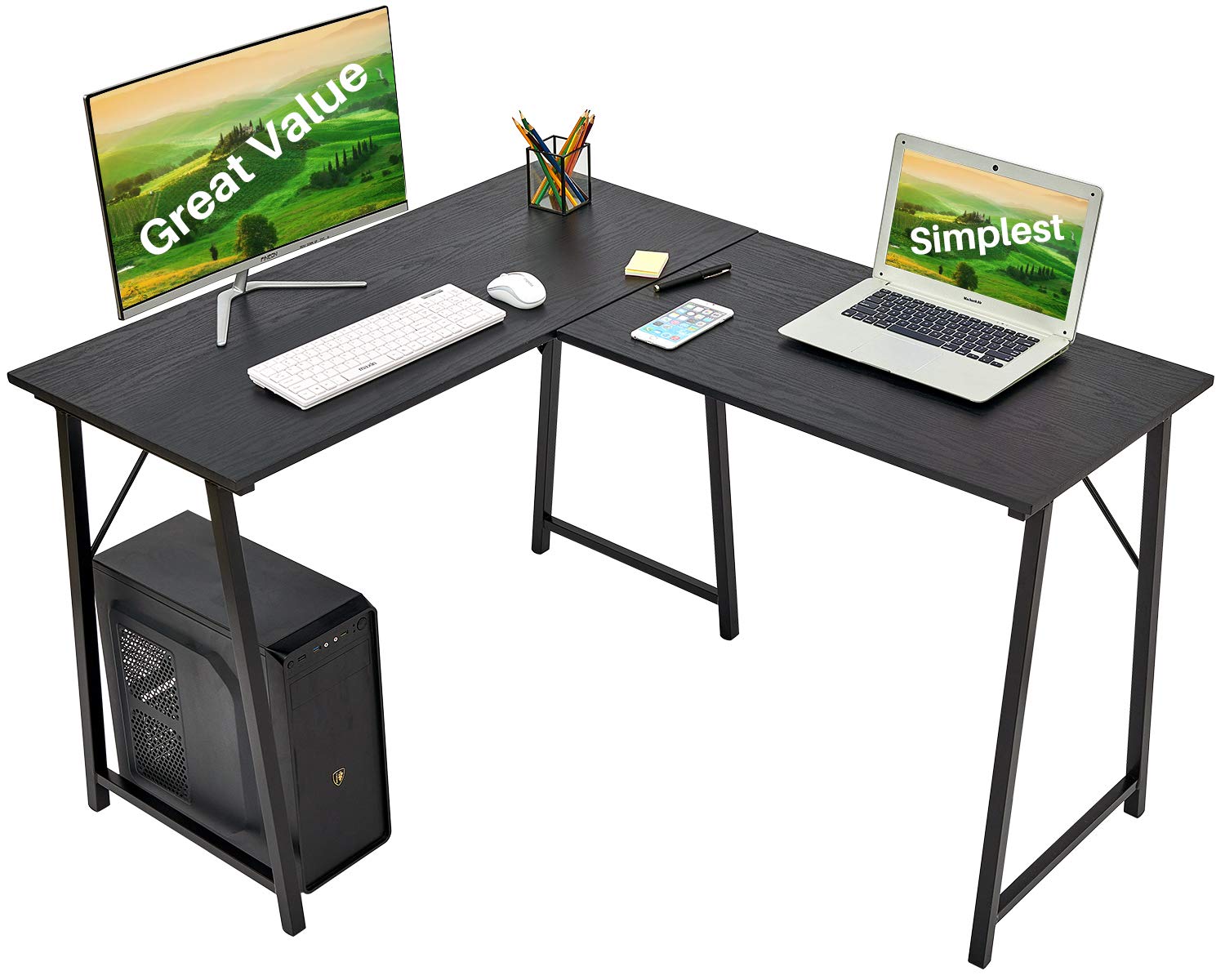 Buy L Shaped Desk Gaming Computer Desk 50.4'' Home Office Corner Desk