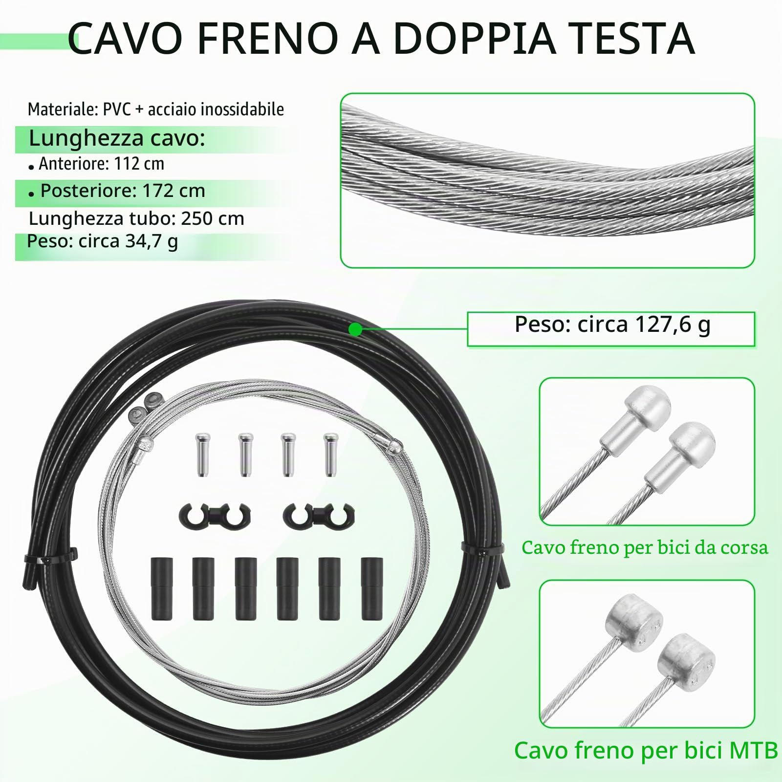 Set di freni a disco per mountain bike, freni a disco meccanici MTB con leva in alluminio/rotore/is/PM da 160 mm per e-bike/pieghevoli/scooter/fatbike
