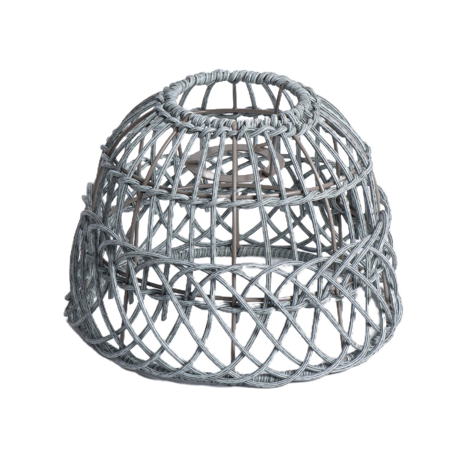 QLECXZI Art Lamp Shade Rope Pendant Lamp Shade Unique Craftsmanship Woven Lampshade Enlivens Decor with Artistic Vibrance Hanging Swag Ceiling Twine Rattan, Blue, 21x15cm