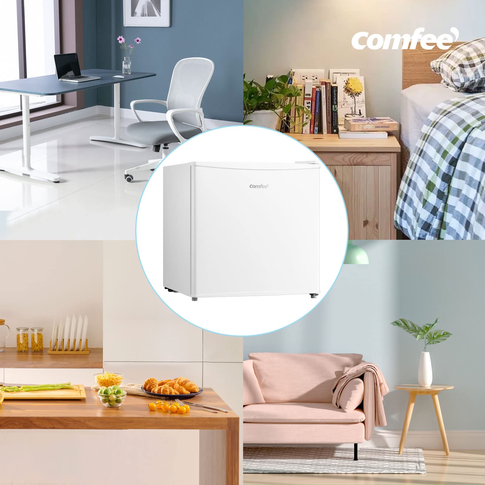 COMFEE' RCU40WH2(E) 31L Mini Congélateur, Porte Réversible, 4 Étoiles, Silencieux, pratique dans le Bureau, l'Hôtel et la Maison, Blanc - 3