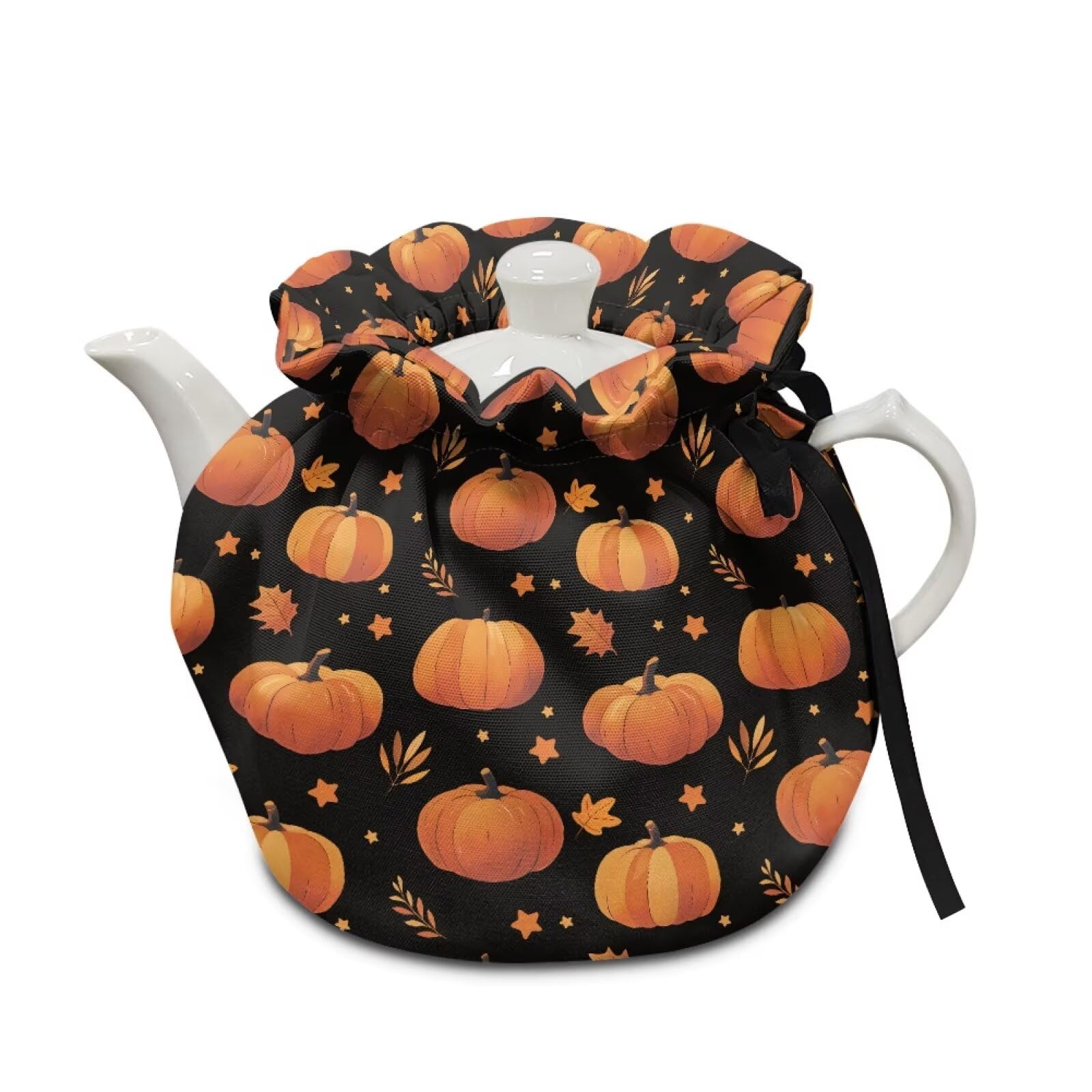 Pumpkin Tea Cozy for Teapot, Stain Resistant Teapot Cover Sturdy Quilted Kettle Cover Breakfast Warmer Home Kitchen Fall Decor