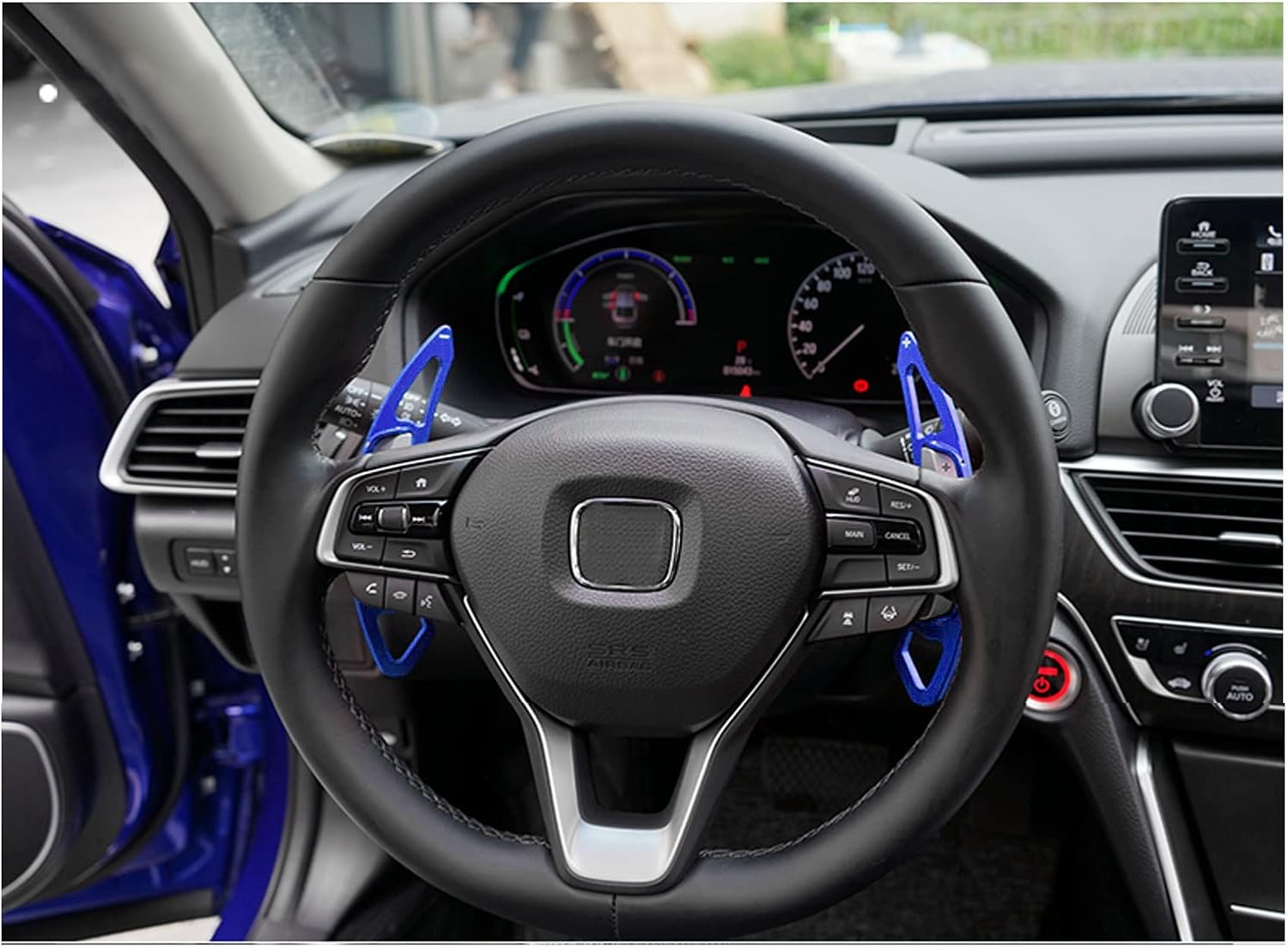 Aluminum Alloy Paddle Shift Steering Wheel Shifter Extension for Honda Accord Odyssey Spirior Civic CR-V UR-V Hybird Inspex Insight Crown Road Acura, (Blue)