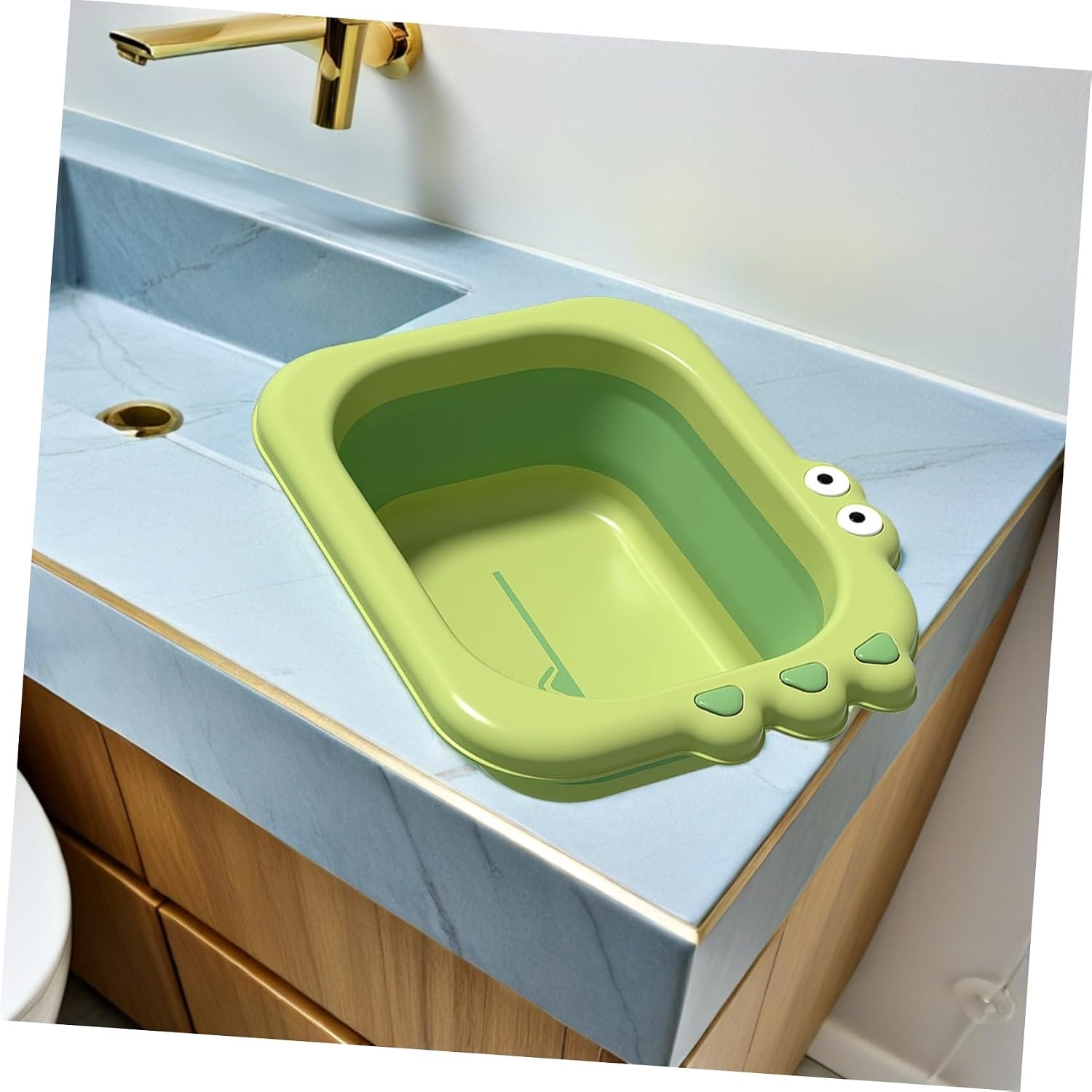 Alasum Foldable Wash Basin Thickened Washbasin for Newborns, Green Collapsible Bath Tub Suitable for Boys and Bathing