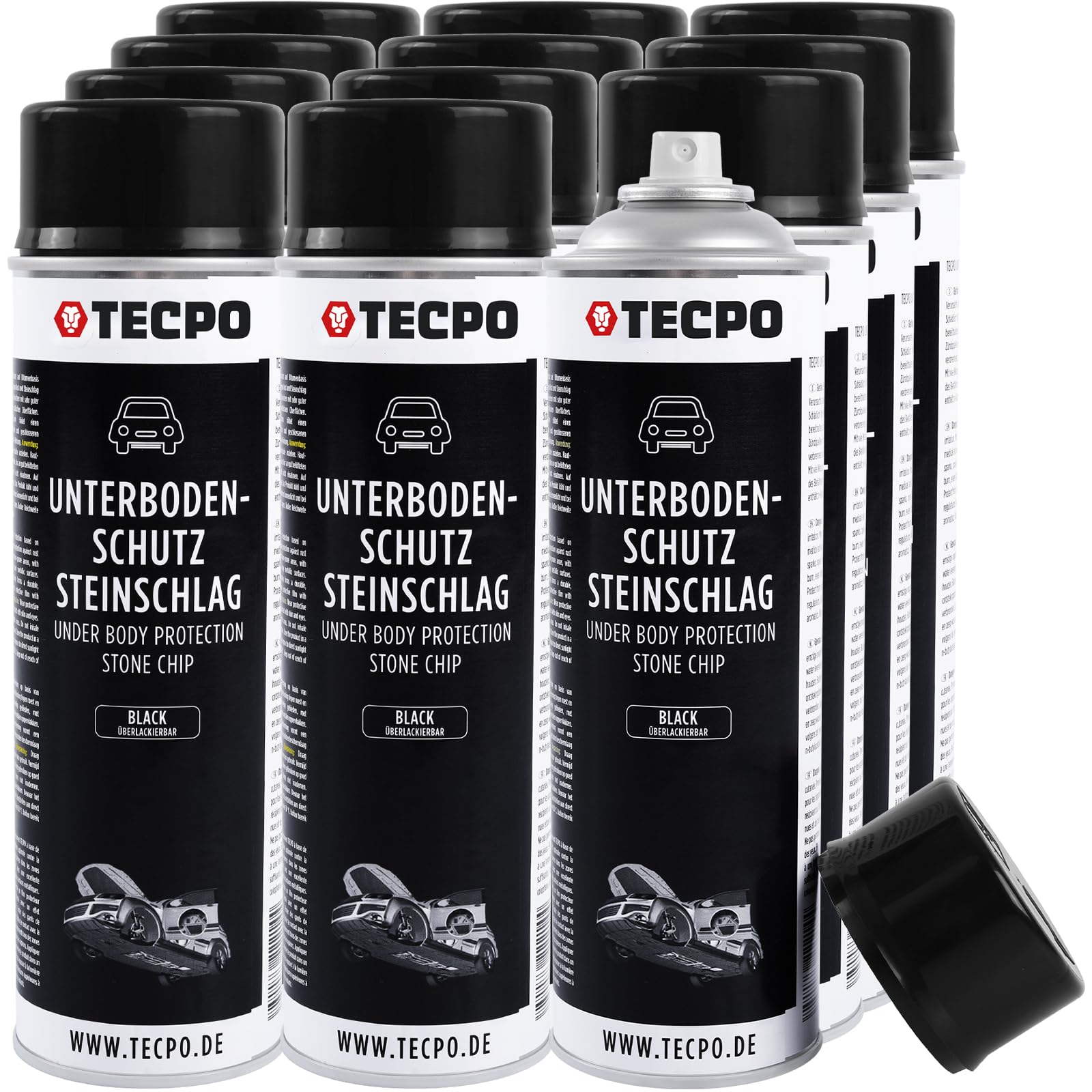 TECPO 12 protectores para el suelo (500 ml), color negro