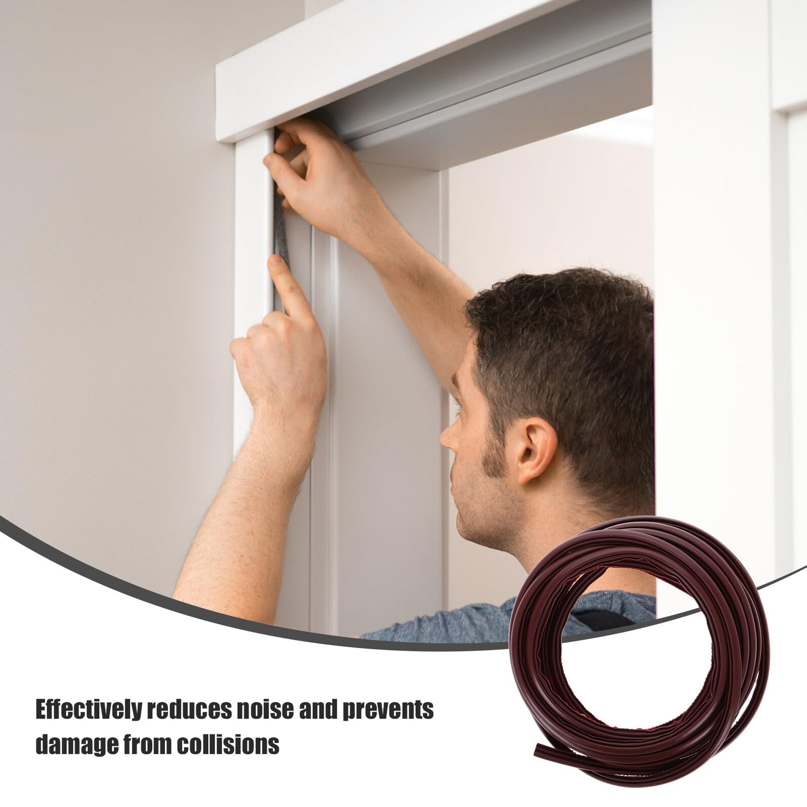 5 Pezzi Striscia Sigillante Porta in Tpe Autoadesiva per Finestre e Porte Scorrevoli Isolante Termica e Antispiffero Protezione da Correnti d Aria e Perdita di Calore Adatta per