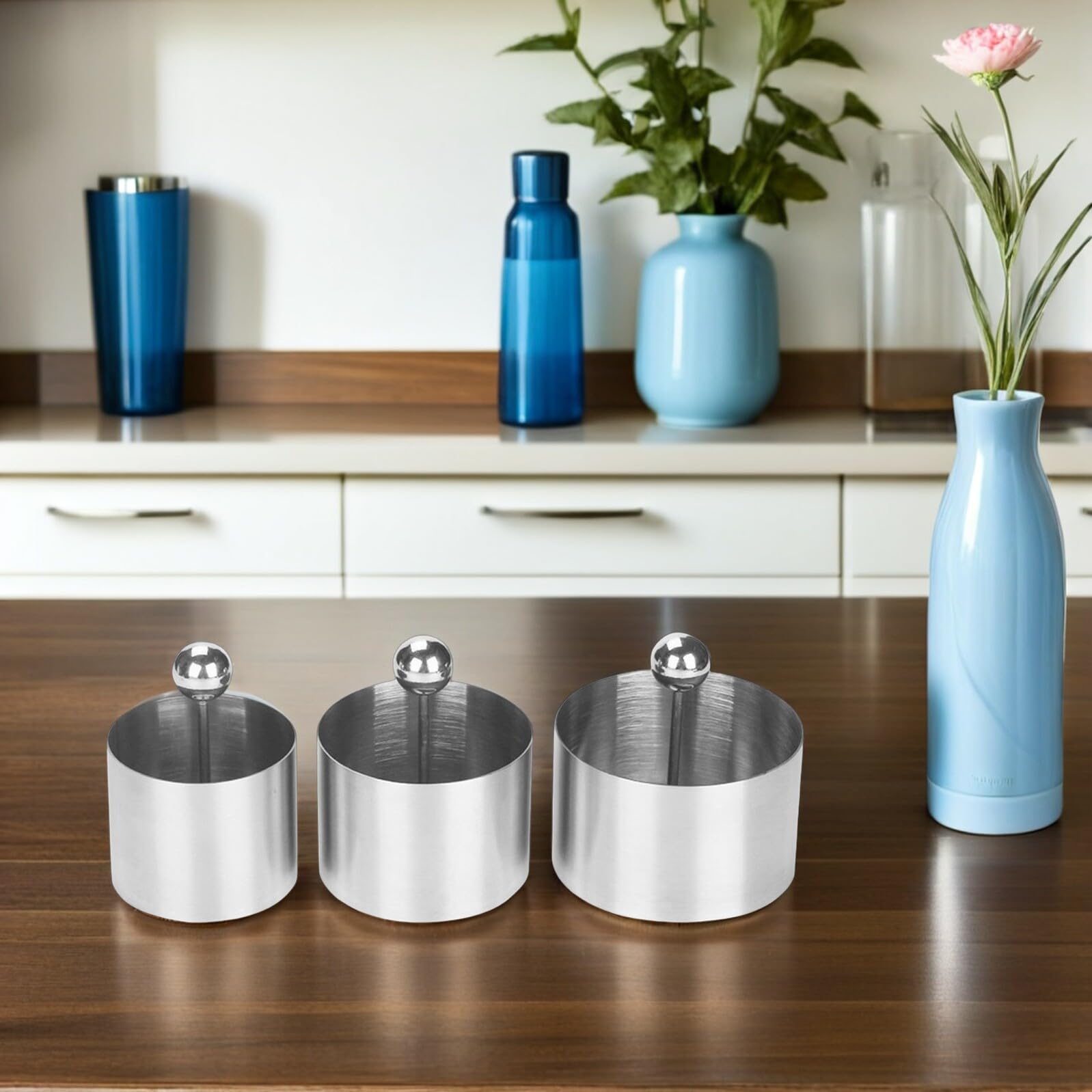 Utensilio de Cocina Adecuado para Decorar y Moldear Cocina Molde de Solteritas Redondo Fácil de Usar de Acero Inoxidable para Platos Fríos Prensador