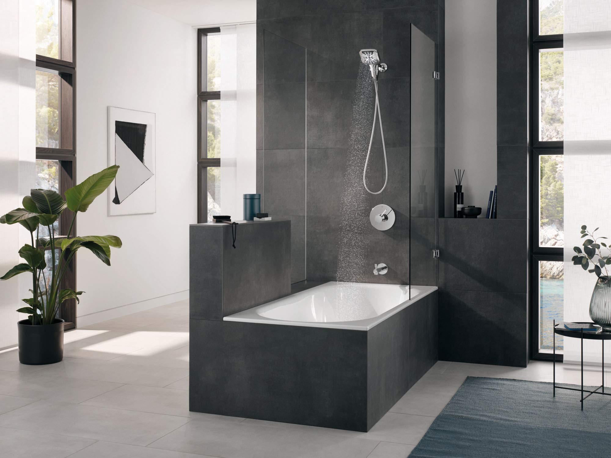 GROHE 26605000 Rainshower SmartActive - Ducha de mano con 3 pulverizadores, 1.75 gpm, cromo Starlight