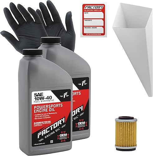 Kit de cambio de aceite compatible con Yamaha TT-R, TW200, Timberwolf – Incluye 2 cuartos de galón de aceite sintético completo SAE 10W-40, 1