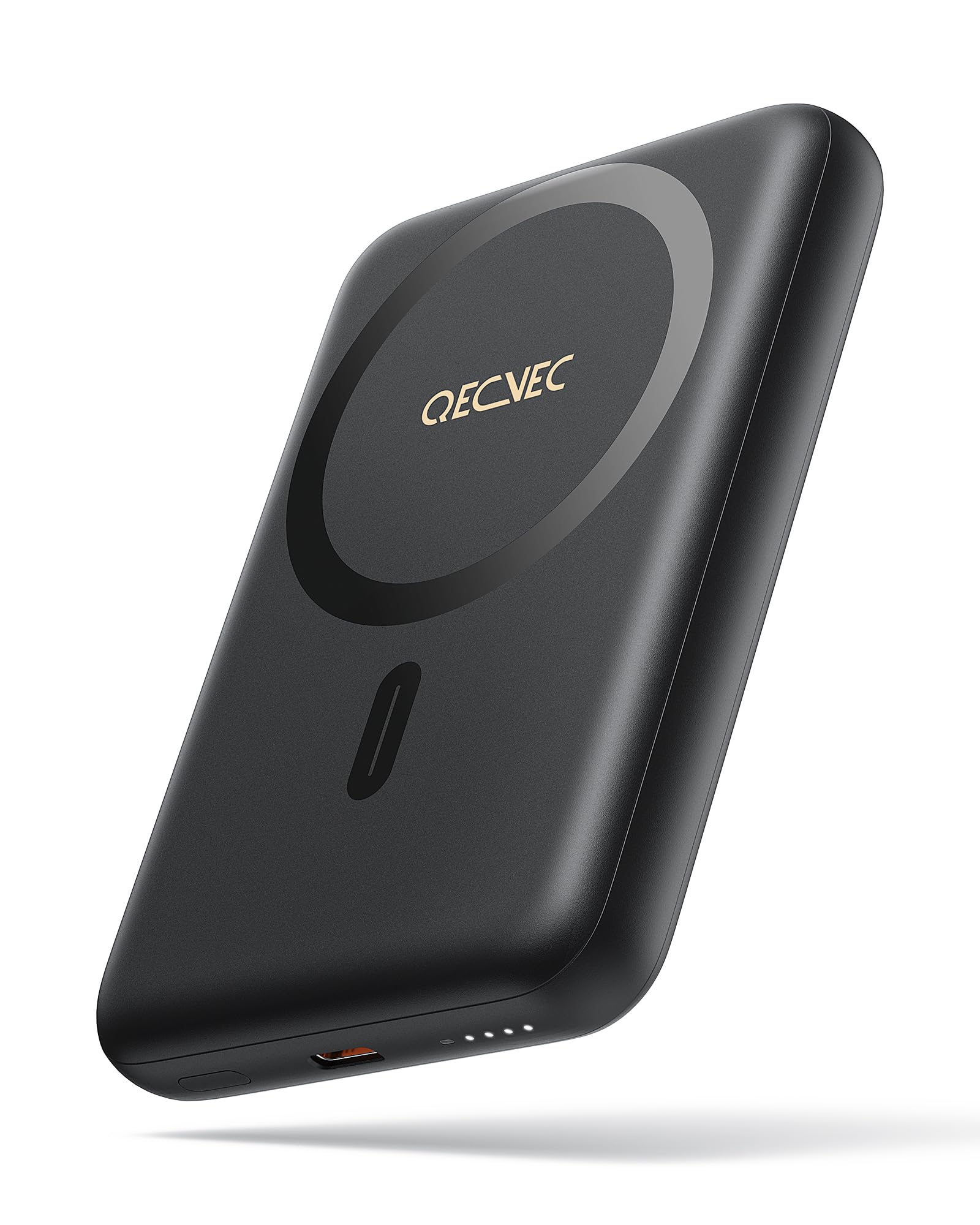 Qecvec for Magsafe Portable Charger, Ultra-Slim 10,000mAh Magnetic Wireless Portable Charger, PD 20W Fast Charging Power Bank, Magsafe-Compatible Battery Pack for iPhone Series