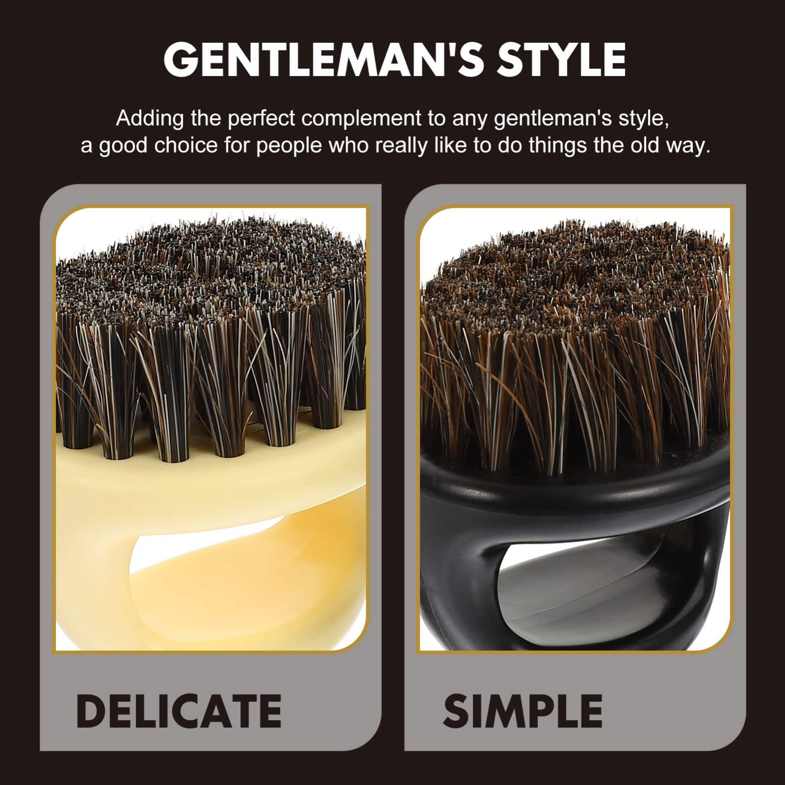 ARTSEWPLY 2Pcs Handheld Grooming Brush for Men Beard Comb Brush Essential Hair Cleaning Tool for Neck Ears and Face Exfoliates Skin Reduces Beard Itch