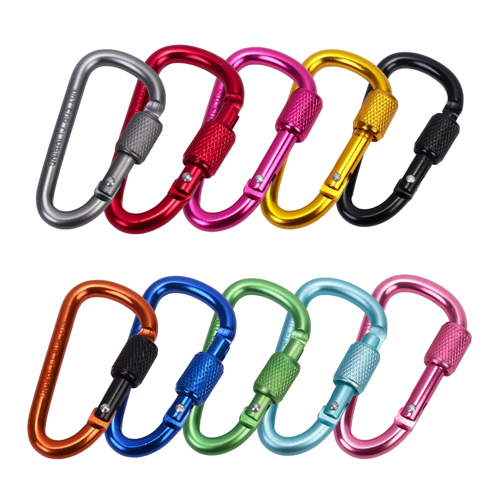 Mousqueton Escalade Mini avec Bouchon à Vis, Alliage d'Aluminium Porte-clés Multicolore pour Camping