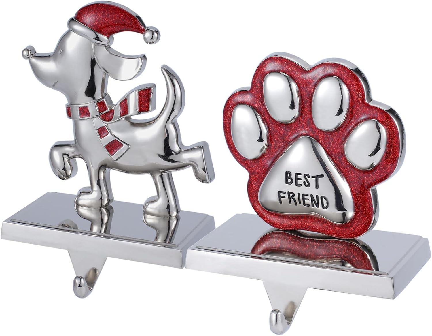 Baseo 2 Pack Stocking Holders for Mantel Metal Christmas