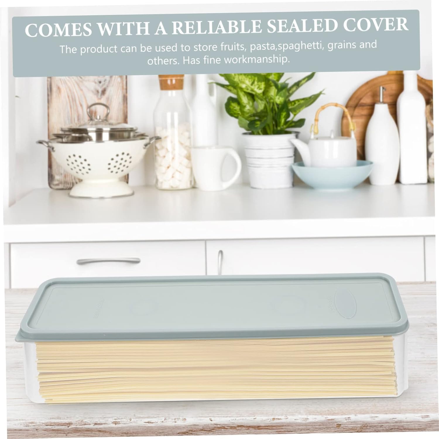 3pcs Spaghetti Noodle Storage Containers Airtight Pasta Storage Boxes Lids Dry Noodle Holder Food Pantry Containers Lids