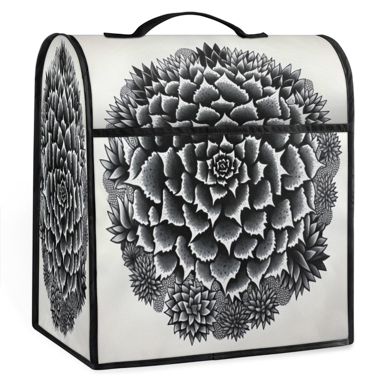 Coffee Maker Cover Succulents Mandala Kitchen Appliance Covers Small Appliance Covers Blender Cover Juicer Cover Dust Covers for Kitchen Appliances with Top Handle and Pockets,Washable,C324