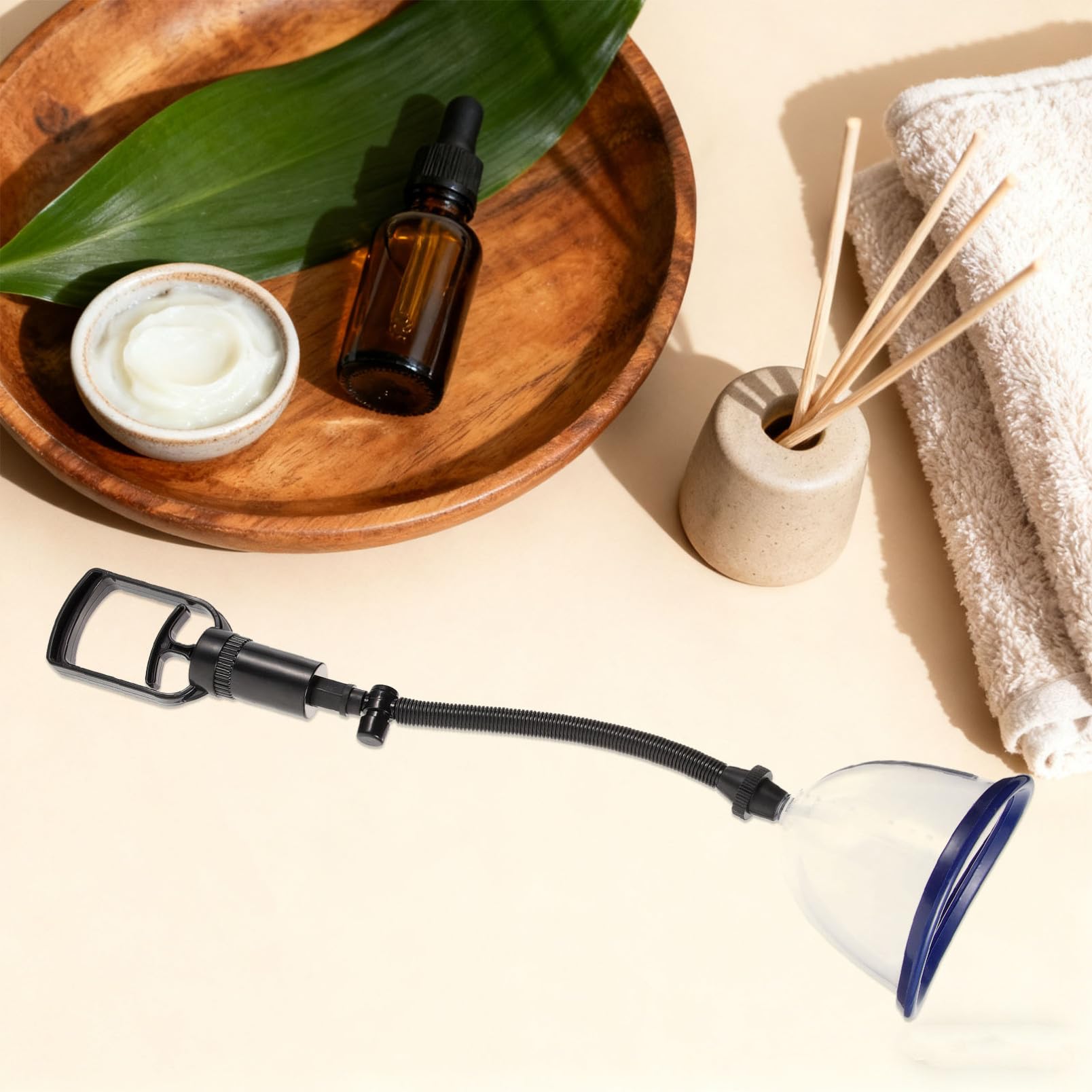 Tube et Caoutchouc Salon Plastique Poignée pour Manuels Appareil Massage Poitrine Home Spa