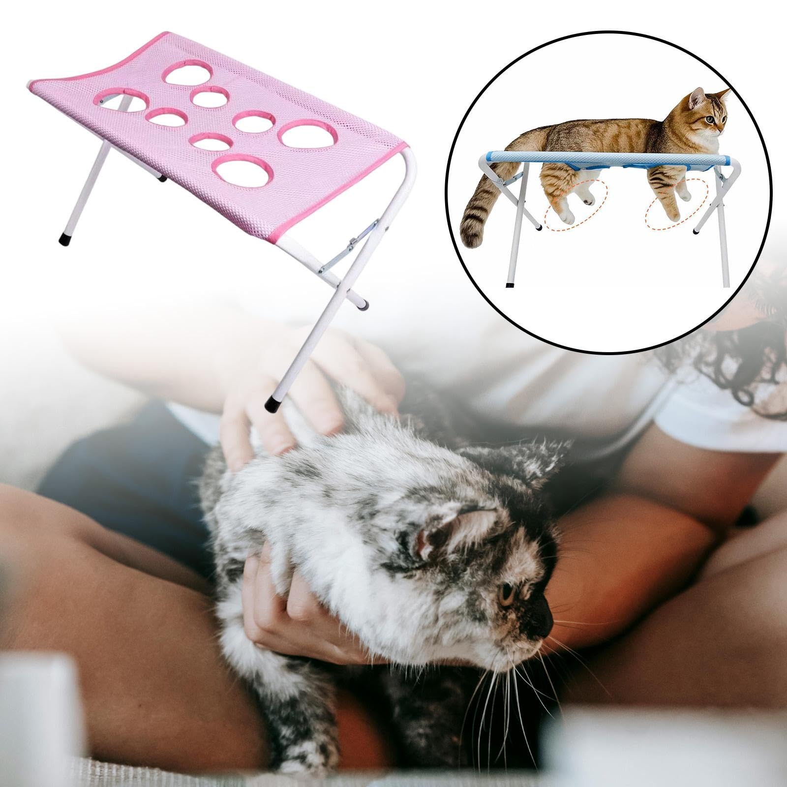 Mesa de Peluquería para Mascotas Mesa para Baño Soporte Desmontable Marco Ergonómico Funda Resistente Estructura Antideslizante Adecuada para Limpieza