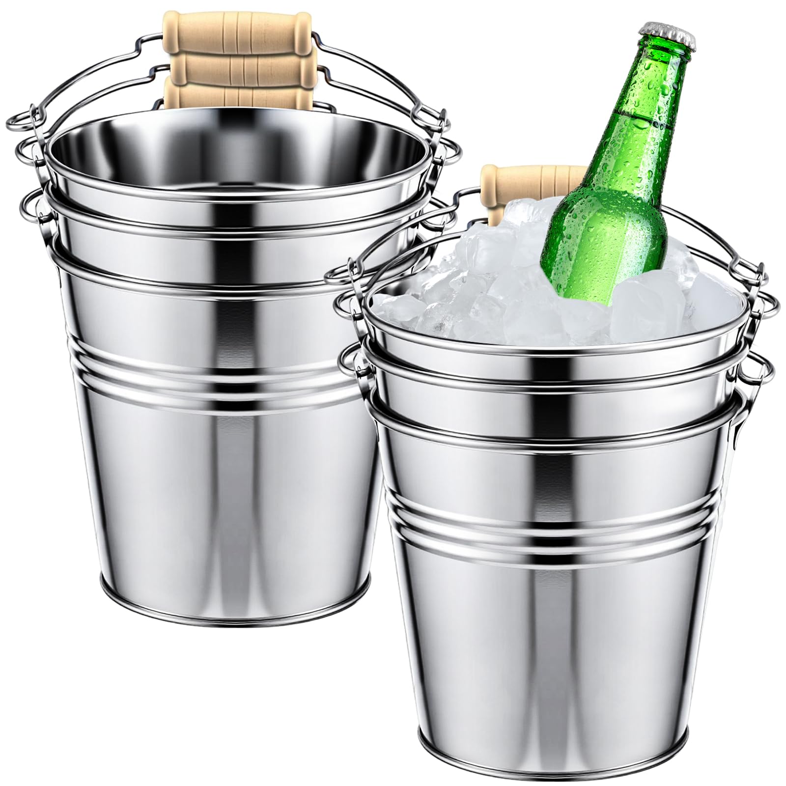 Seau à bière en acier pour centres de table et fêtes entre amis
