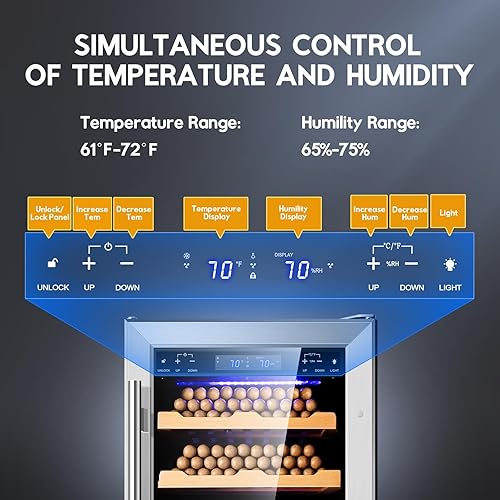 Vista 177 de Tylza Refrigerador de vino de doble zona, refrigerador de vino y bebidas de 24 pulgadas integrado o independiente, nevera de cerveza de vino debajo