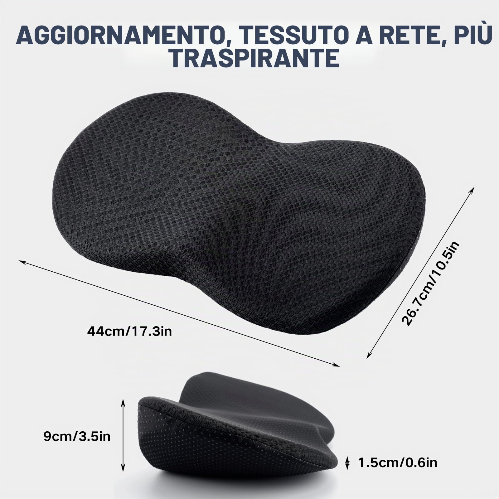 Cuscino a Cuneo per Auto, Cuscino per Sedile Auto in Memory Foam, Cuscino Ergonomico per Sedile Auto, Anello Sedile per Sollievo del Coccige per Autisti, Sedia da Ufficio e Camion, Sollievo dal