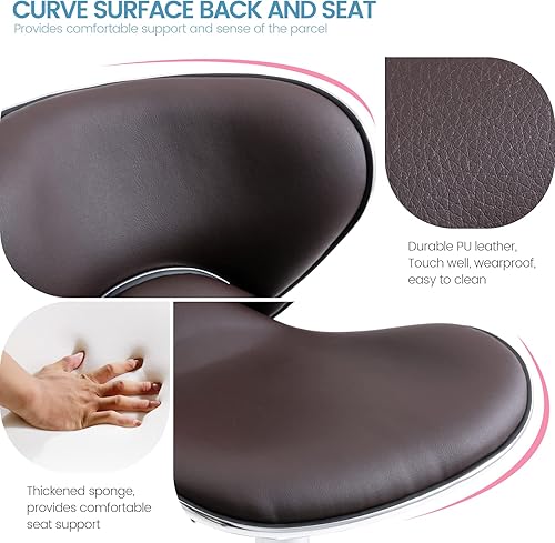 Miniatura 2 de Vogue Furniture Direct Taburetes de bar ajustables de piel sintética, modernos taburetes de bar giratorios con respaldo, sillas de altura de