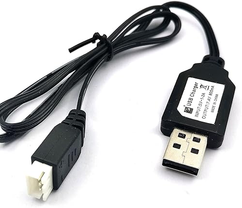 Miniatura 7 de DEVMO Cable cargador USB de 2 piezas 1A con conector XH-3P compatible con Hosim Q903 Q905 Axial SCX10 2S 7.4V LiPo Batería RC Car Rock Crawler FPV