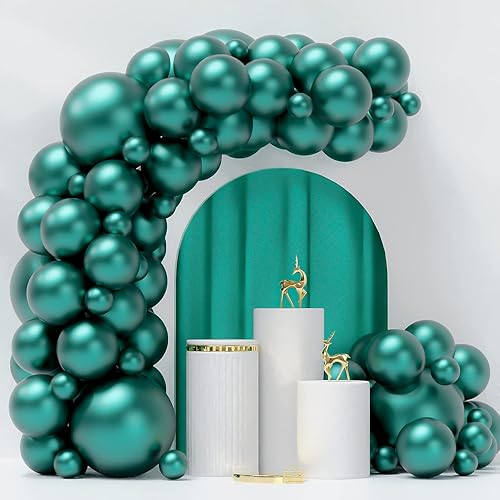 Globos metálicos verdes, 55 globos de látex de helio metálicos cromados de 18 pulgadas, 12 pulgadas, 5 pulgadas, para decoración de cumpleaños, baby