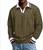 Camisa polo a rayas con bloques de color manga larga para hombre, casual 3