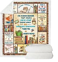 Vista 5 de Manta de regalo para amantes de los libros, accesorios de libros para amantes de la lectura, regalos de bibliotecario de lectura de libros, regalos