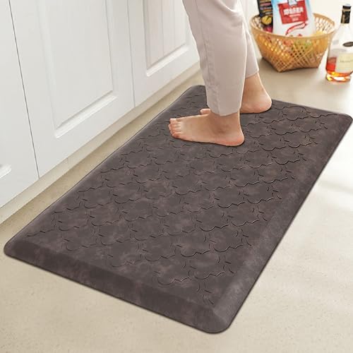 Miniatura 7 de HEBE Tapete de cocina acolchado antifatiga, cómodo, de 17.3 x 28 pulgadas, impermeable, antideslizante, alfombra de piso de cocina, cuarto de