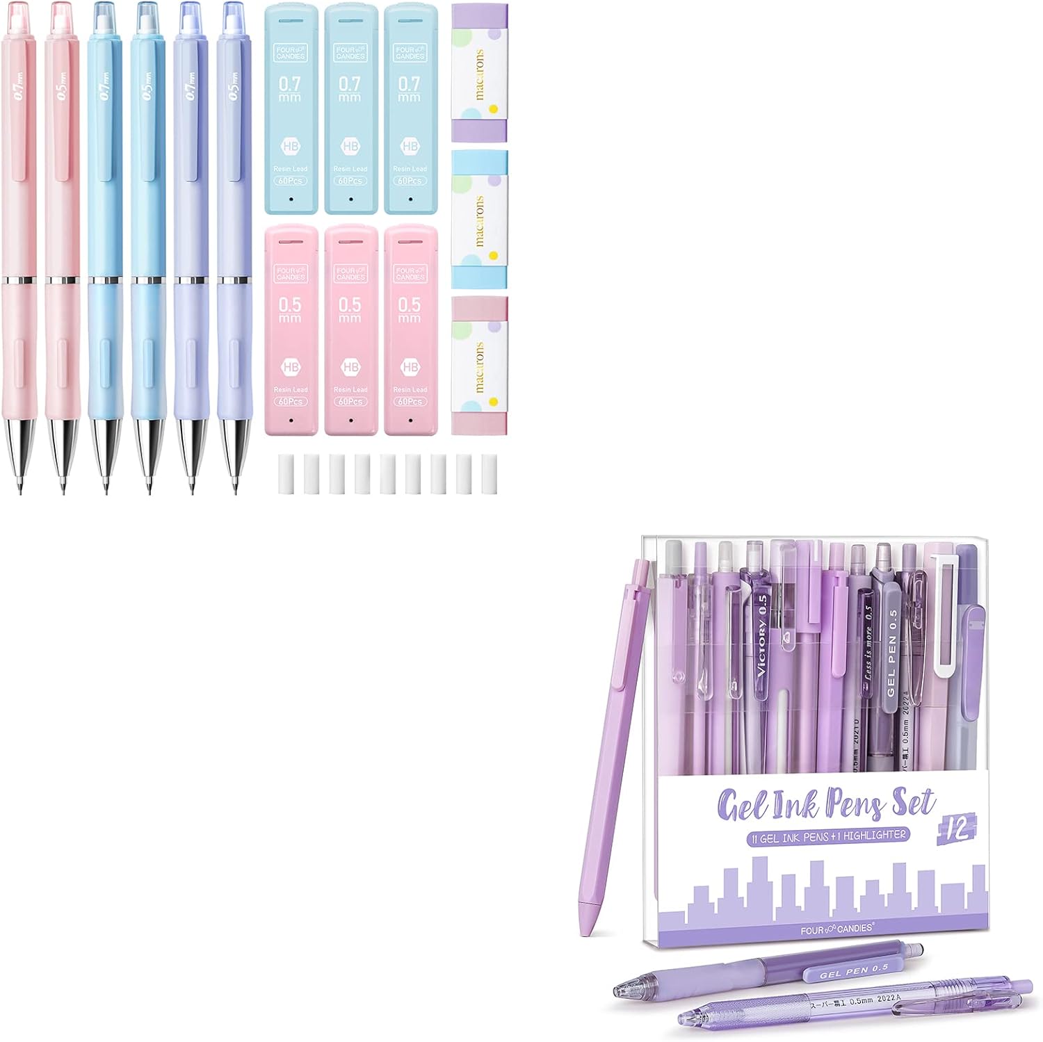 FourCandies Pastel Mechanical Pencil Set for Drawing