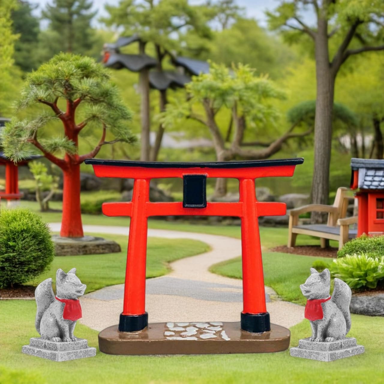 BESPORTBLE Miniaturowa statuetka podobna do torii do dekoracji akwarium DIY biżuteria na stół piaskowy statuetka w stylu Zen akcesoria akwariowe dekoracja japońska akcesoria do stołu krokowego