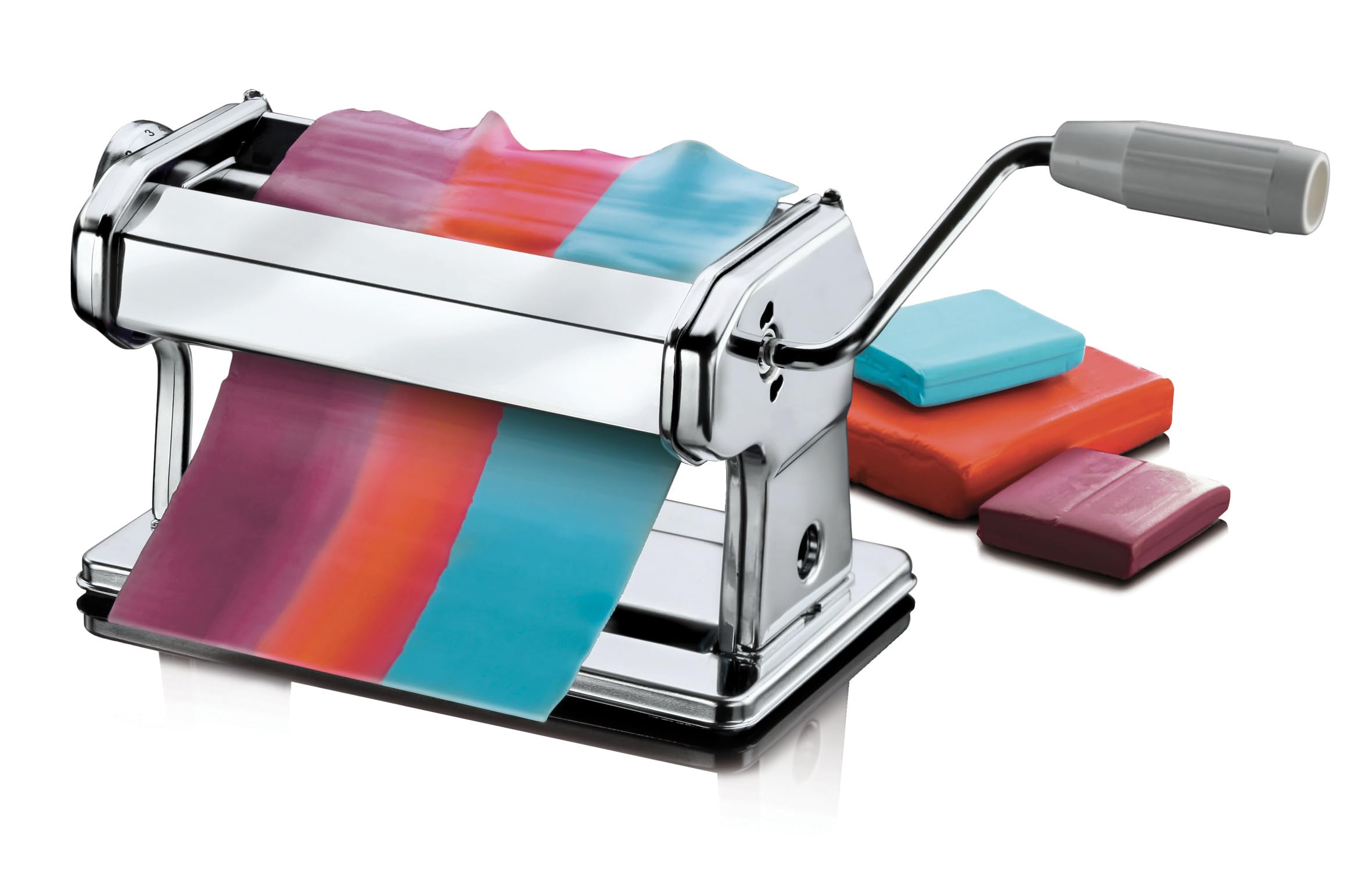 CERNIT - CE901C- Cernit Paste Machine - Compact Chrome Steel - Flatten Polymer Clay, Make Gradients, Enlarge Creations - Manufactured in Belgium - DIY