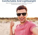 Lunettes intelligentes pour hommes femmes, lunettes Bluetooth à oreille ouverte avec micro & Monsieur le Président, UV400 Lunettes de soleil polarisés Objectifs, Appels mains libres, Assistant vocal, Contrôle tactile, Idéal pour conduire des sports
