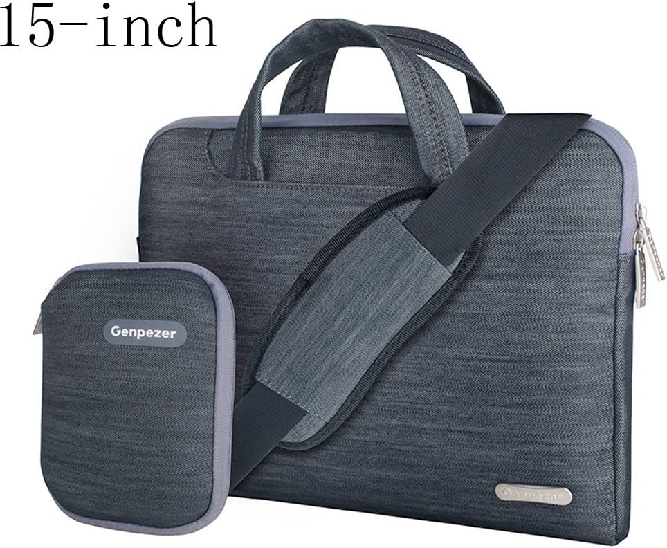 Genpezer 15-15.6 Inch Waterproof Laptop Messenger Bags Laptop Shoulder Bags Briefcase with Charger Bag (Gray)