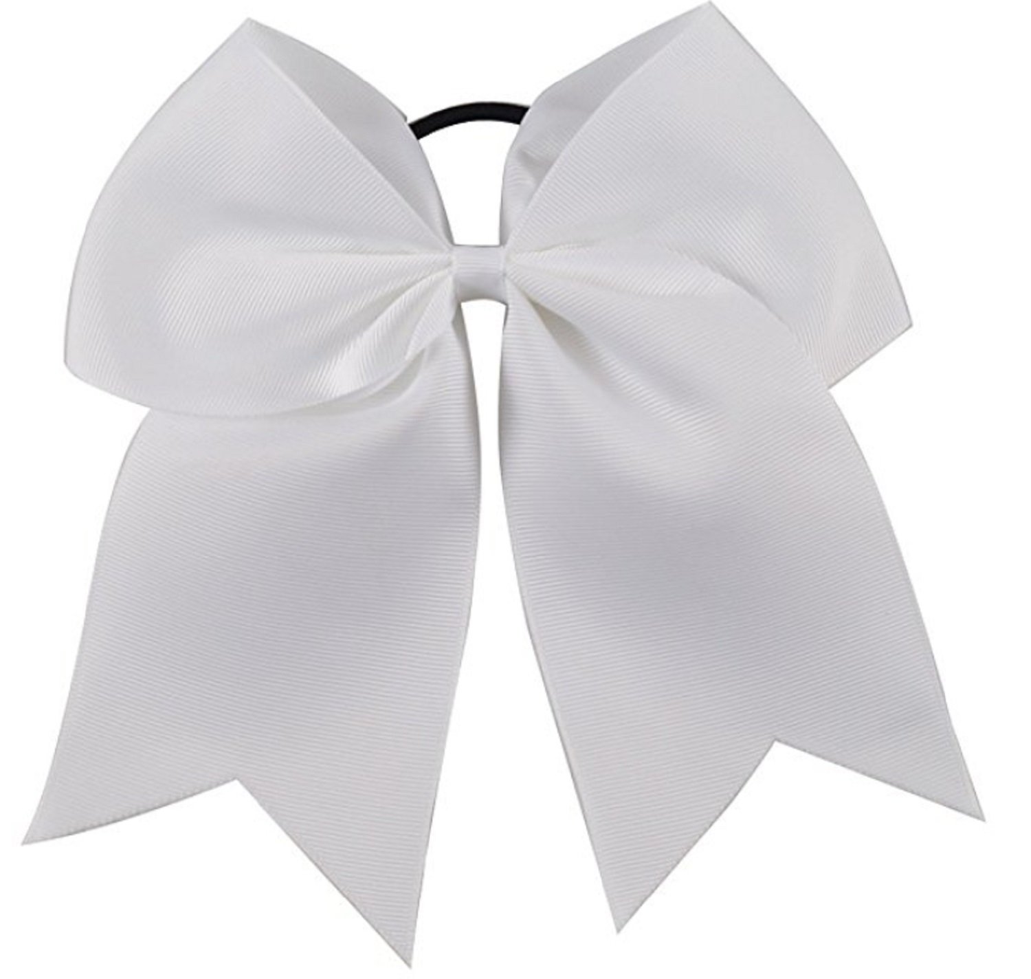 Kenz Laurenz Cheer Bows White Cheerleading Softball - Gifts for Girls and Women Team Bow with Ponytail Holder Complete Your Cheerleader Outfit Uniform